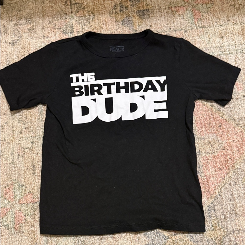 The Children's Place Black and White 'Birthday Dude' Tee